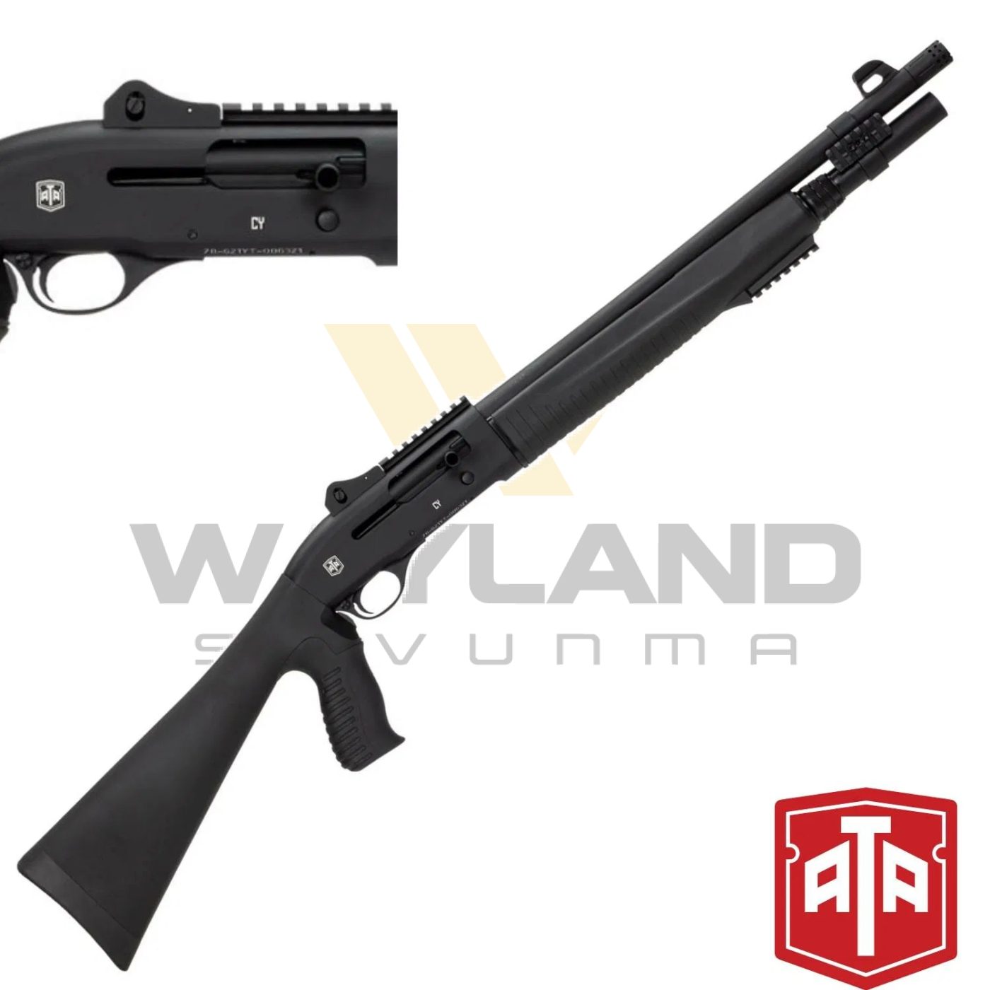 ATA ARMS CY TAKTİK SİYAH 12 CAL 47 CM YİVSİZ AV TÜFEĞİ görseli 2