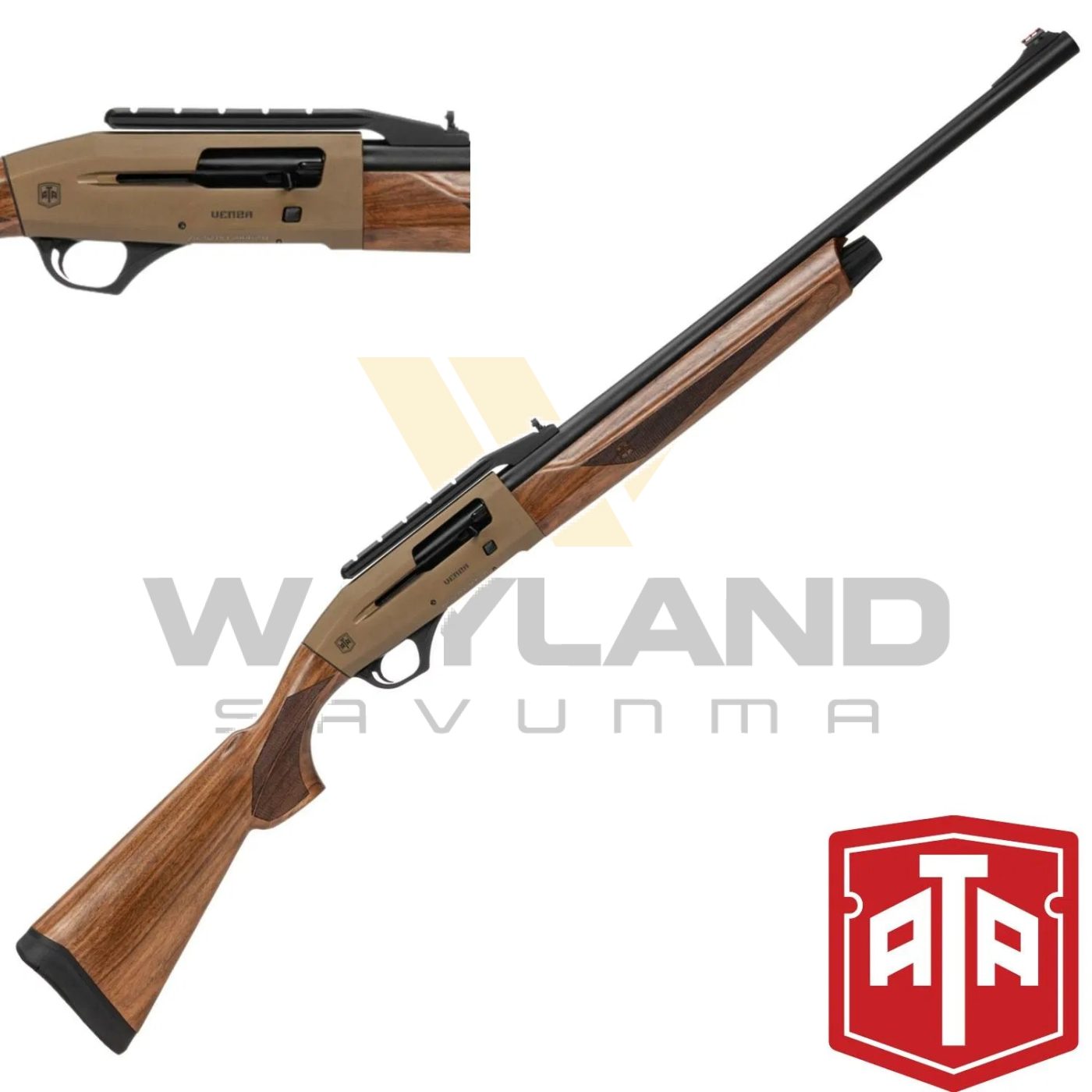 ATA ARMS VENZA AĞAÇ CANTI BRONZ 61CM 12CAL YİVSİZ AV TÜFEĞİ görseli 2