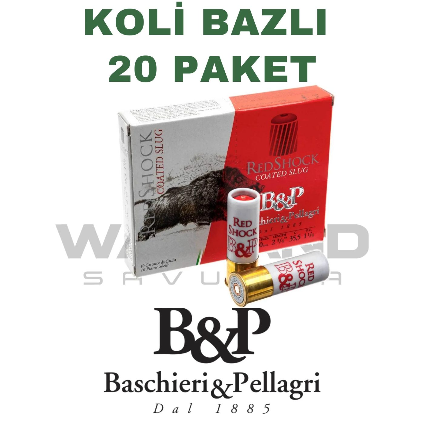 B&P Big Game Palla Red Shock - Tek Kurşun (Koli Bazlı) - 12 GA, 35.5 g, 70 mm
