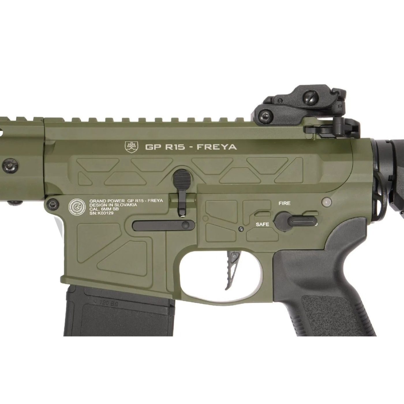 Delta Armory FREYA R15 SKELETON 13'' FULL METAL OLIVE AEG Airsoft Tüfek görseli 3