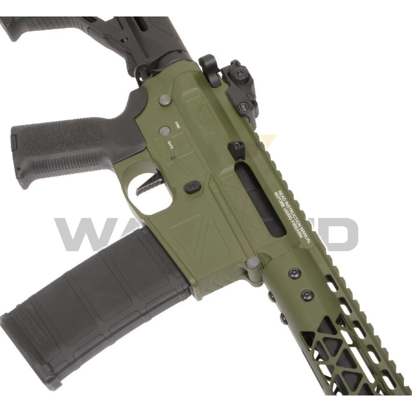 Delta Armory FREYA R15 SKELETON 13'' FULL METAL OLIVE AEG Airsoft Tüfek görseli 5