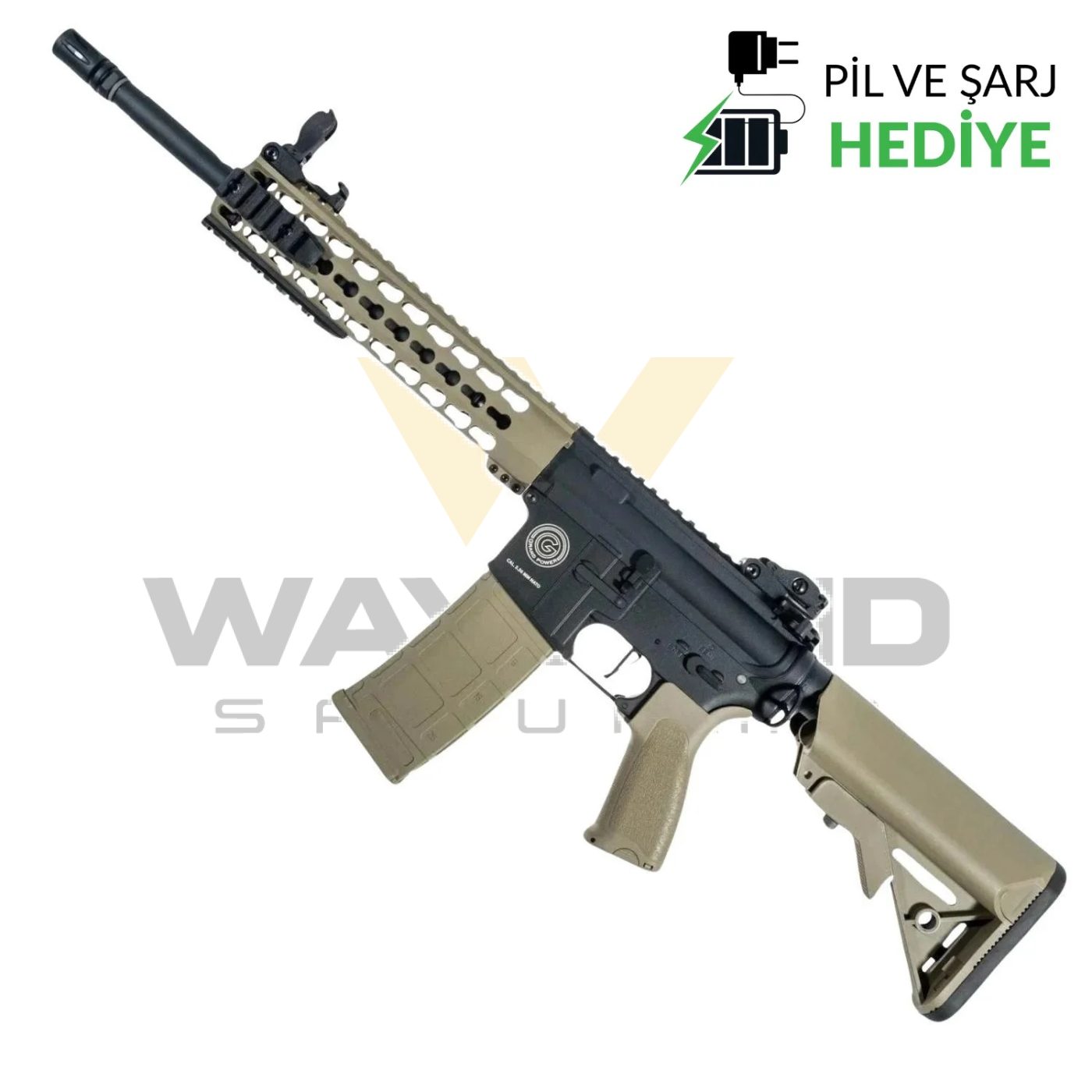 Delta Armory Grand Power AR15 KeyMod 10'' Charlie PIL SARJ SET Airsoft Tüfek / Half TAN DA-GP-C04-HT
