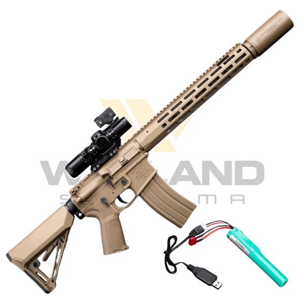 EMG F1 UDR-15 SIYAH/MAVI Skeletonized AR-15 eSilverEdge C7M M-LOK Handguard Airsoft AEG Tüfek (EMG-SC-BBL-3) görseli 9