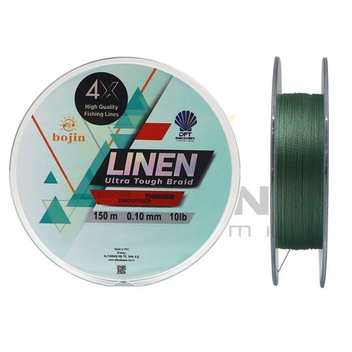 DFT Bojin 4X Linen İp Misina 0.10 mm 150 m Yeşil görseli 3