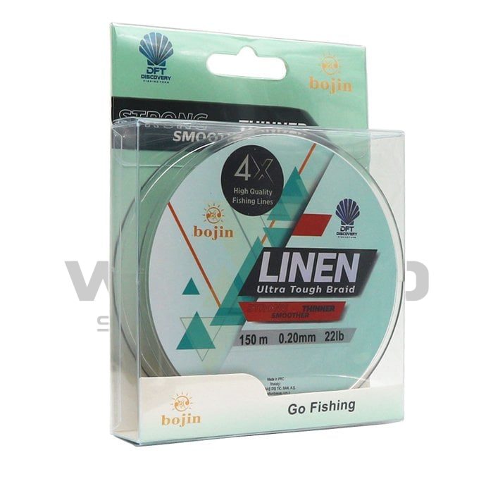 DFT Bojin 4X Linen İp Misina 0.20 mm 150 m Yeşil ikinci görünüm