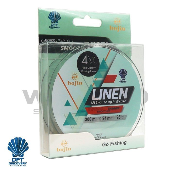 DFT Bojin 4X Linen İp Misina 0.24 mm 300 m Yeşil