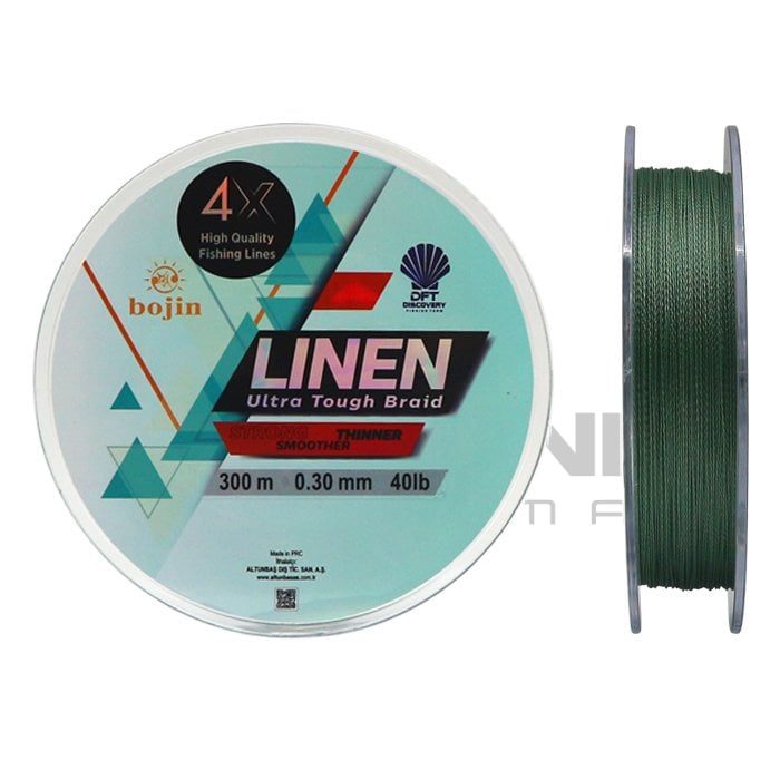 DFT Bojin 4X Linen İp Misina 0.30 mm 300 m Yeşil görseli 3